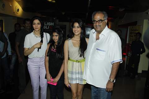 Sridevi with husband Boney Kapoor and daughters Jhanvi & Khushi at First Look Film English Vinghlish