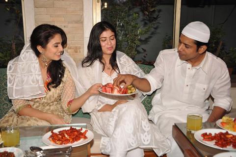 Cast of Gangs of Wasseypur - 2 at a Iftar party in Bandra, Mumbai. .