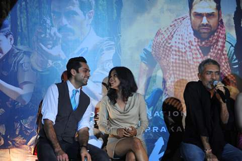 Abhay Deol, Anjali Patel and Prakash Jha at Unveiling of forthcoming film Chakravyuh