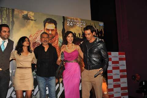 Abhay Deol, Anjali, Prakash Jha, Esha & Arjun Rampal at Unveiling of forthcoming film Chakravyuh