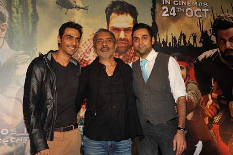 Arjun Rampal, Prakash Jha and Abhay Deol at Unveiling of forthcoming film Chakravyuh