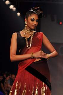 Mugdha Godse walks the ramp for Dwarkadas Chandumal Jewellers at IIJW 2012