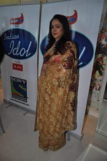 Hema Malini on the sets of Indian Idol