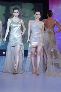 Model walks the ramp for HVJ Fashion Show. .