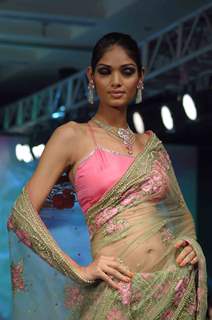 Model walks the ramp for HVJ Fashion Show. .