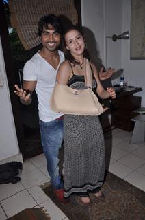 Jhalak Dikhla Jaa participants Isha Sharvani and Salman Yusuff Khan at press meet in Linking Road, Mumbai. .