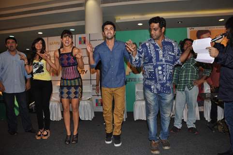 Siddharth, Ileana D'Cruz, Ranbir Kapoor, Priyanka Chopra, Anurag Basu at Film Barfi Promotion