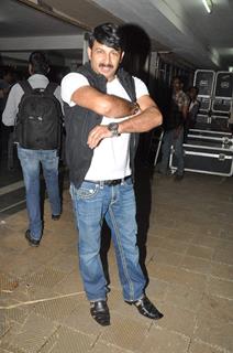 Bhojpuri actor Manoj Tiwari during the launch of the music album of film Ata Pata Laapata in Mumbai.