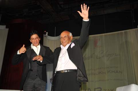 Yash Raj Chopra celebrating  his 81st birthday with Shah Rukh Khana