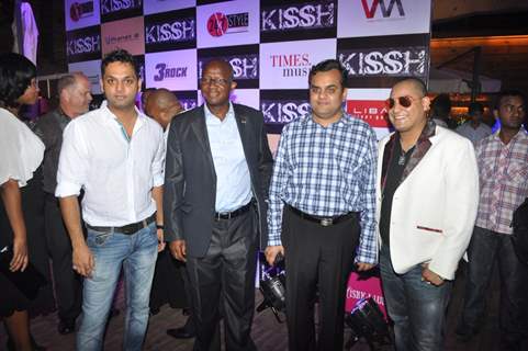 International music composed and singer Kissh and Pule Isaac Malefane with celebs during the launch of his debate music album LADY at ky Lounge in Juhu in Mumbai.