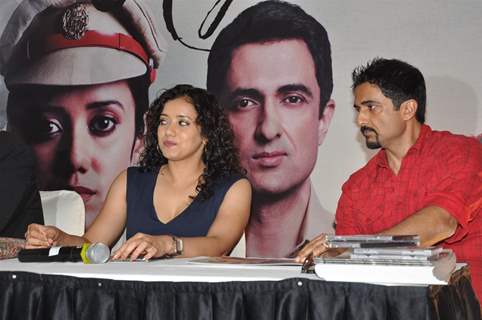 Bollywood actress Shreya Narayan and actor Sanjay Suri during the film Prem Mayee press meet at Hotel Four Seasons in Juhu, Mumbai.