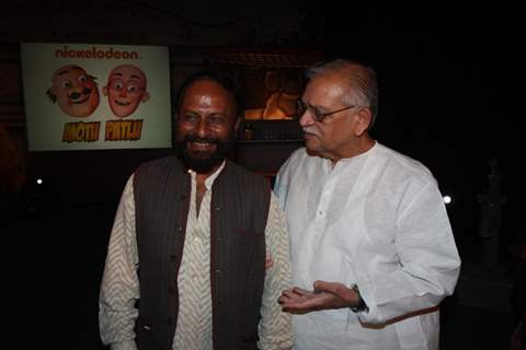 Gulzar and Ketan Mehta at the launch of the new Nickelodeon show ‘Motu Patlu’, at Hotel Taj Lands End, in Mumbai