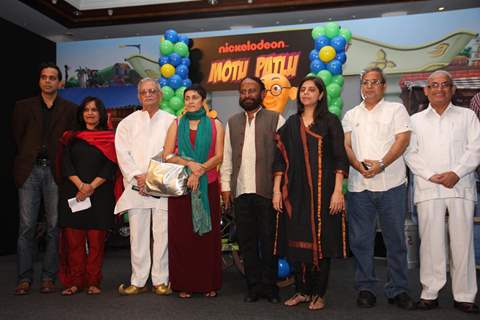 Gulzar and Ketan Mehta at the launch of the new Nickelodeon show ‘Motu Patlu’, at Hotel Taj Lands End, in Mumbai