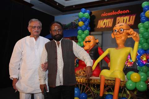 Gulzar and Ketan Mehta at the launch of the new Nickelodeon show ‘Motu Patlu’, at Hotel Taj Lands End, in Mumbai