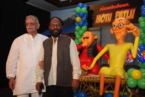 Gulzar and Ketan Mehta at the launch of the new Nickelodeon show ‘Motu Patlu’, at Hotel Taj Lands End, in Mumbai