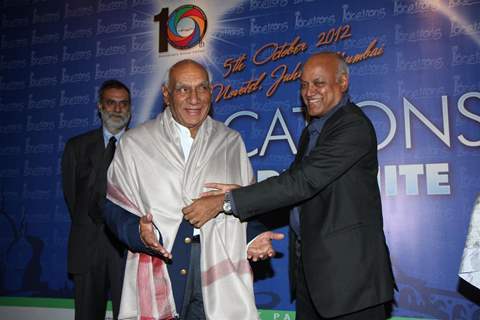 Director Yash Chopra at bollywood Filmmakers honoured at Locations Awards 2012 at Hotel Novotel in Juhu, Mumbai.