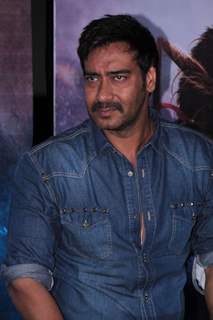 Bollywood actor Ajay Devgan at film Makkhi press conference at PVR Cinemas  in Juhu, Mumbai. Media
