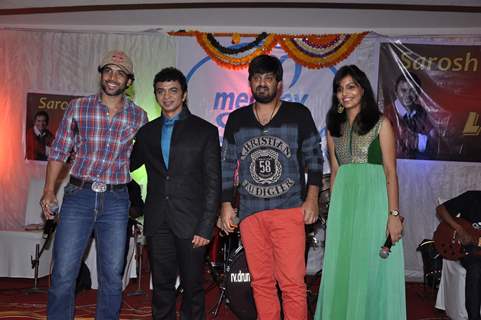 Tusshar Kapoor, Sarosh Sami and Wajid at Sarosh Sami live music concert at Club Millennium in Mumbai.