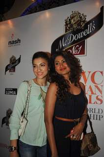 Bollywood actress Nigaar Z. Khan with sister Gauhar Khan at The Indian Grand Finale Of The McDowell's No.1 Karaoke World Championship at Phoenix Mills in Mumbai.