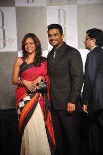 Madhavan with wife at Amitabh Bachchan's 70th Birthday Party at Reliance Media Works in Filmcity