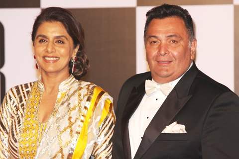 Rishi Kapoor with wife Neetu Singh at Amitabh Bachchan's 70th Birthday Party