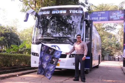Bollywood actor Salman Khan at the launch of India's first ever reality TV tour in Mumbai.