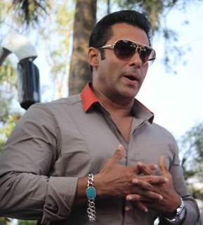 Bollywood actor Salman Khan at the launch of India's first ever reality TV tour in Mumbai.