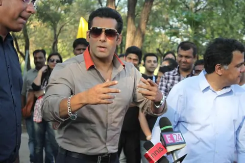 Bollywood actor Salman Khan at the launch of India's first ever reality TV tour in Mumbai.