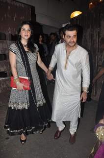 Sanjay Kapoor with wife Mahdeep Sandhu at Saif Ali Khan and Kareena Kapoor Sangeet Party