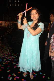 Juhi Chawla promote film Main Krishna Hun at Falguni Pathak Dandiya