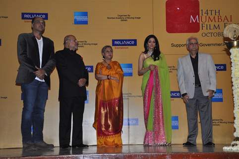 Ashutosh, Jaya, Sridevi, Ramesh Sippy at Opening ceremony of 14th Mumbai Film Festival