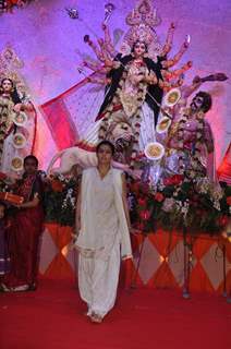 Bollywood actress Kajol at Durga pooja event in Juhu in Mumbai.