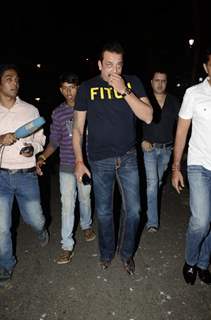 Actor Sanjay Dutt at Bollywood director Yash Chopra no more in Mumbai.