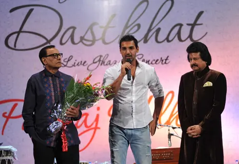 John Abraham unveils new album by Pankaj Udhas titled Dastkhat.