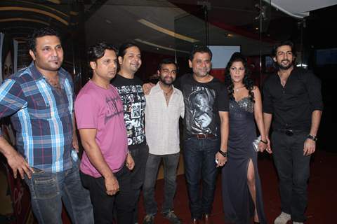 Bollywood actress Sakshi Pradhan, director Anees Bazmi at launch of Shivangi Sharma's music album 'Sexy Saiyan' at Cinemax in Mumbai