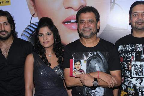 Bollywood actress Sakshi Pradhan, director Anees Bazmi at launch of Shivangi Sharma's music album 'Sexy Saiyan' at Cinemax in Mumbai