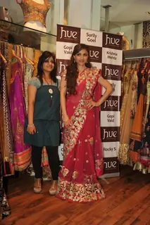Soha Ali Khan with Mahima Bansal (proprietor of HUE) at the launch of HUE fashion’s new collection at Inox in Nariman Point, Mumbai