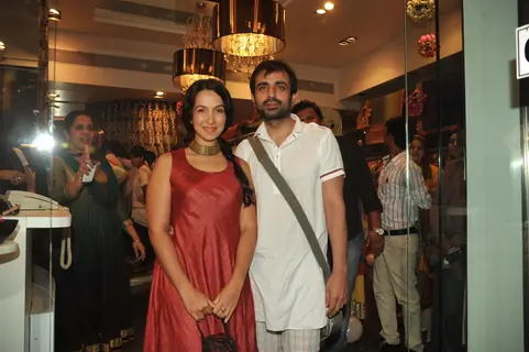 Soha Ali Khan with Mahima Bansal (proprietor of HUE) at the launch of HUE fashion’s new collection at Inox in Nariman Point, Mumbai
