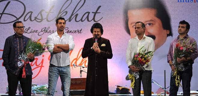 John Abraham unveiled Pankaj Udhas’ new music album Dastkhat at Sophia Bhabha Auditorium in Mumbai