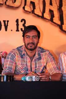 Bollywood actor Ajay Devgan at Son Of Sardaar press meet to resolve issues with Sikh Community leaders at Hotel Novotel in Juhu, Mumbai.