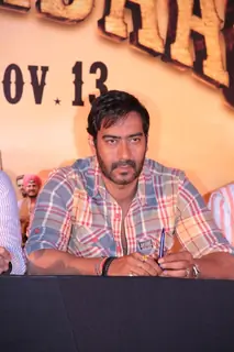 Bollywood actor Ajay Devgan at Son Of Sardaar press meet to resolve issues with Sikh Community leaders at Hotel Novotel in Juhu, Mumbai.
