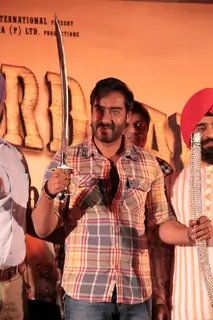 Bollywood actor Ajay Devgan at Son Of Sardaar press meet to resolve issues with Sikh Community leaders at Hotel Novotel in Juhu, Mumbai.