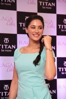 Bollywood actress Nargis Fakhri unveiling of the exquisite Raga Cities Collection of watches by Titan at World of Titan store in Bandra, Mumbai.