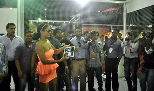 Actress Poonam Pande at the International Auto Car Performance Show 2012 at MMRDA Ground, BKC in Mumbai on Nov. 1, 2012. (Photo: Sandeep Mahankal/IANS)