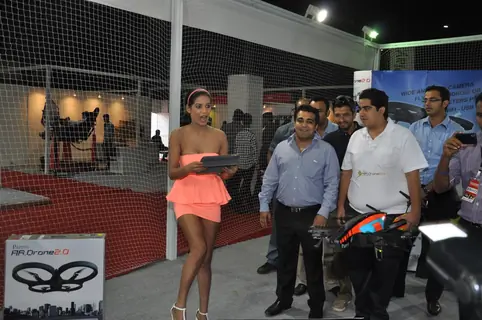 Poonam Pandey at Stuff Gadjet show to promote Flippertech