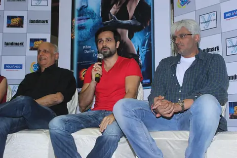 Mahesh Bhatt, Emraan Hashmi and Vikram Bhatt at Film Raaz 3 DVD Launch