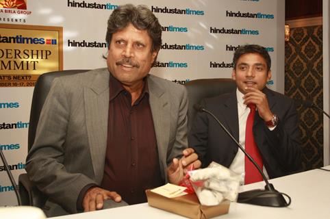 Kapil Dev and Ajay Jadeja at the Hindustan Times Leadership Summit