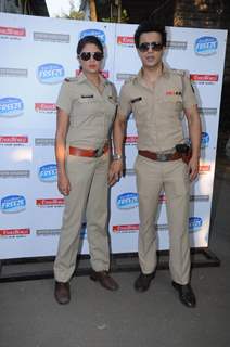 Kavita Kaushik and Aamir Ali on the set of SAB TV popular show FIR