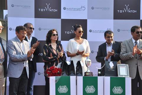 Bollywood actor Sonakshi Sinha during the Metro Motors Auto Hangar H M Mehta Trophy at Mahalaxmi Race Course in Mumbai