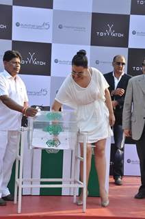 Bollywood actor Sonakshi Sinha during the Metro Motors Auto Hangar H M Mehta Trophy at Mahalaxmi Race Course in Mumbai